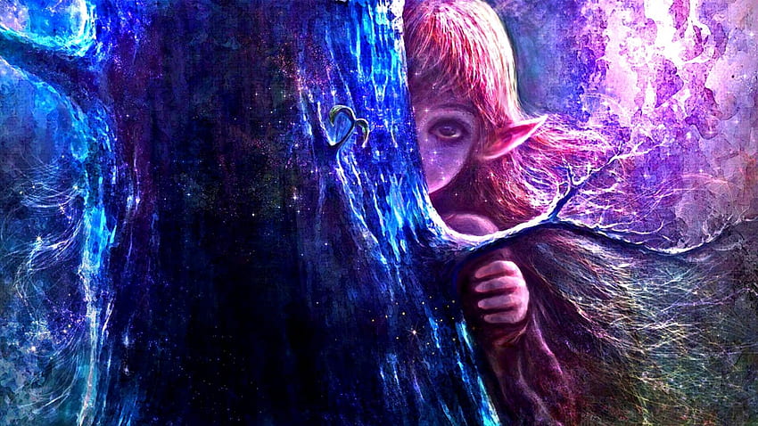 A Glimpse is All, fairy, magic, fantasy, elf, dark HD wallpaper
