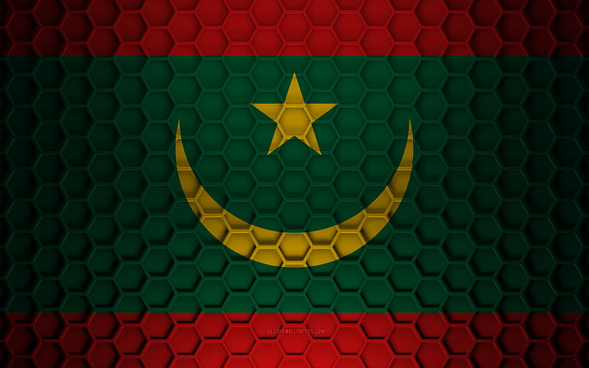 Mauritanian Flag Crumpled Paper African Countries Creative Flag Of Mauritania National 6246