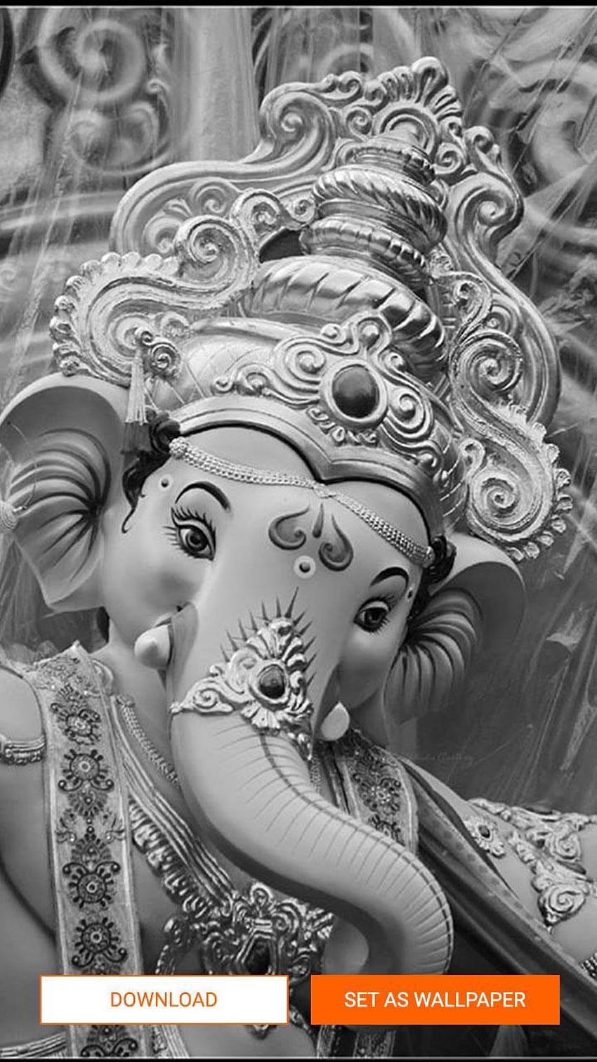 Ganpati - Ganesha, for Android, Ganesh Black and White HD phone wallpaper |  Pxfuel