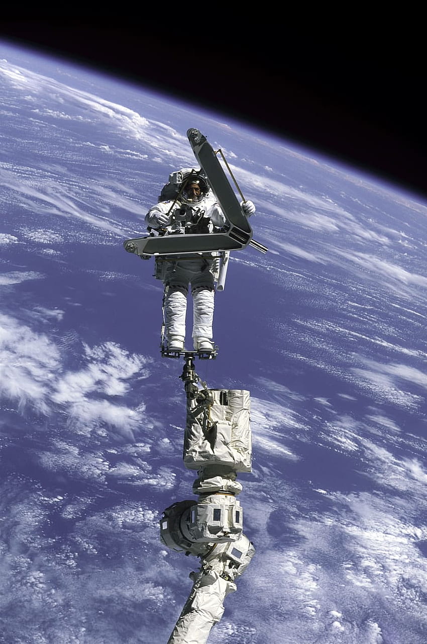 : астронавт, космическа разходка, космическа совалка, откритие HD тапет за телефон