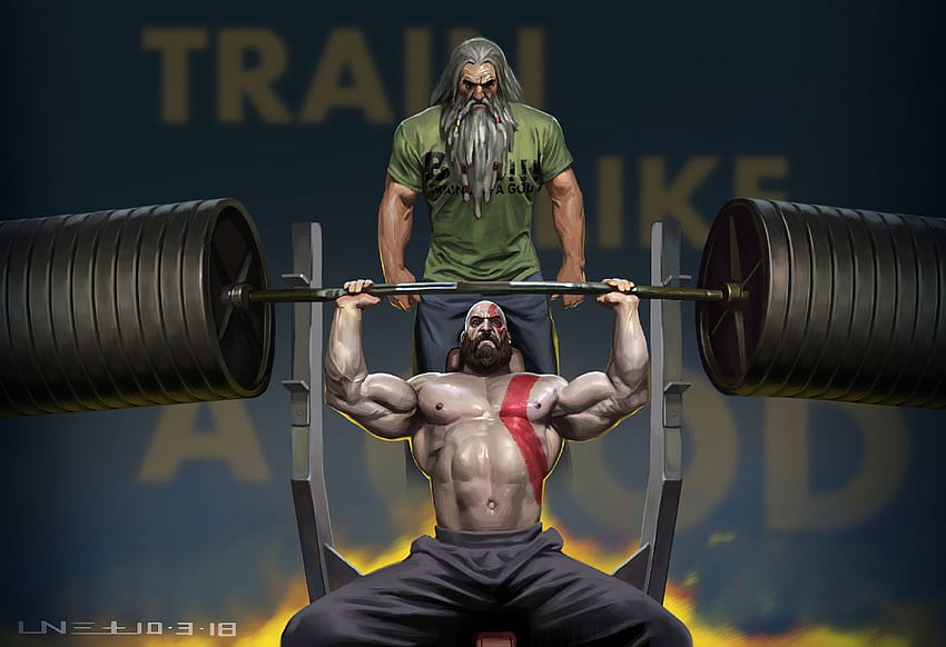Kratos Training, God of War, Kratos, Weightlifter, Barbell, Background - , Physical Fitness HD wallpaper
