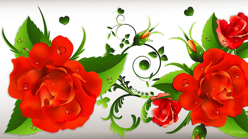 A Rose Is A Rose, Rosen, Frühling, Thema Firefox Persona, Sommer, Rose, hell, rot, Herzen, Blumen HD-Hintergrundbild