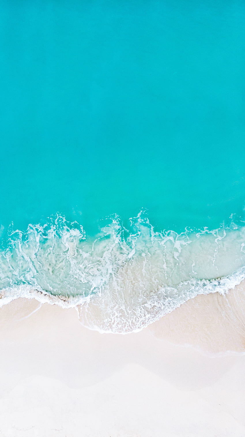 Nature, Sea, Beach, Sand, View From Above, Shore, Bank, Wave HD phone wallpaper