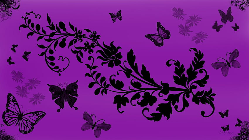 Butterfly Background, Purple Teal Butterfly HD wallpaper