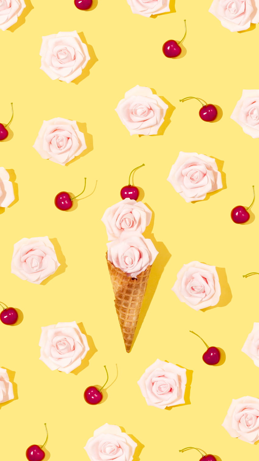 Roses, Cherries, & Ice Cream . Amy Shamblen, Art Direction graphy, Art Direction Advertising, Col. iPhone , Flower , Flower ice, Ice Cream Colorful Summer HD phone wallpaper