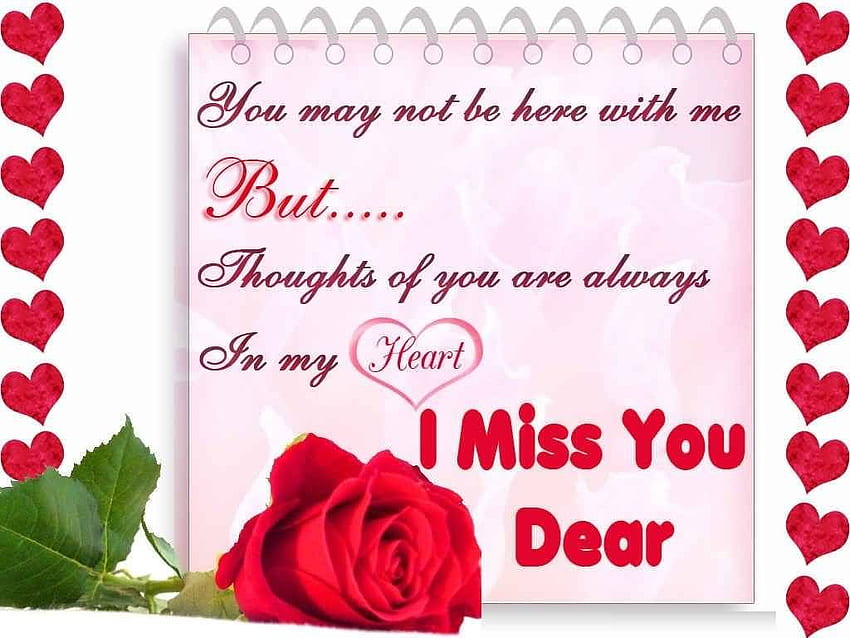 Nice I Miss You Dear. words. I miss you quotes, Love Poem HD wallpaper
