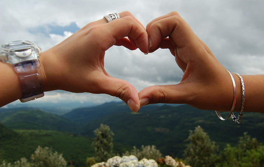 Love, Couple, Pair, Hands, View, Heart, Bracelets HD wallpaper