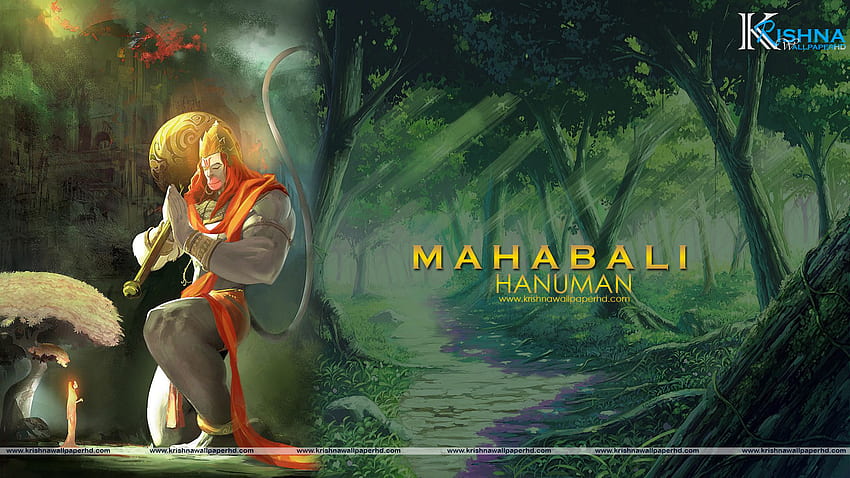 De Mahabali Hanuman en tamaño completo Krishna God, y Hanuman PC fondo de pantalla