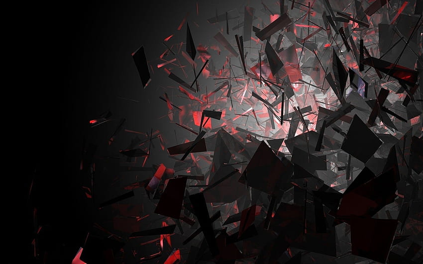 Abstract black and red shapes . PC, Ultra Red HD wallpaper