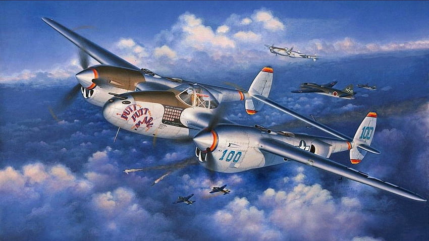 A Squadron Of P 38 Lightning Attack An Japanese Bomber Wing. Full HD ...