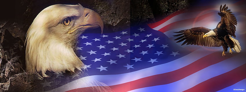 นกอินทรีหัวล้านและธงนกอินทรีหัวล้านผู้รักชาติ วอลล์เปเปอร์ HD