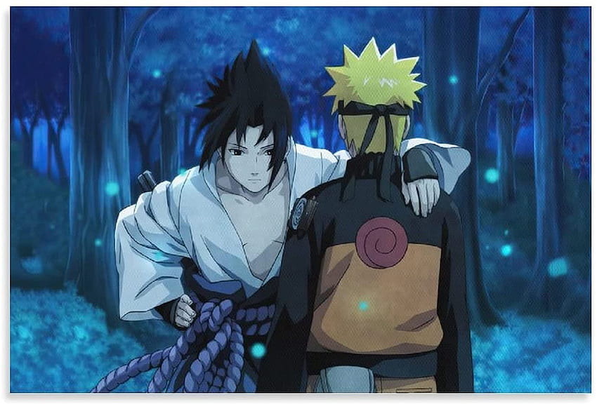 HD 4K Sasuke and Naruto Cool Anime Painting Poster Print Art Wall Canvas  Decor for Bedroom Living Room Wall Pictures 60x90cm : : Home &  Kitchen