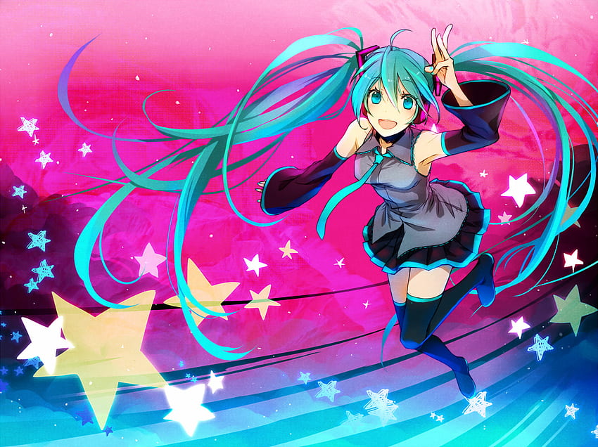 Hatsune Miku สีน้ำเงิน สีสัน น่ารัก ดาว โวคาลอยด์ มิกุ โวคาลอยด์ ฮัตสึเนะ ตาสีฟ้า หางคู่ ผมสีฟ้า เด็กผู้หญิง สวย ชมพู อะนิเมะ สวย วอลล์เปเปอร์ HD