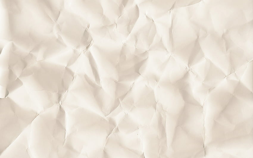 white crumpled paper, , macro, paper backgrounds, crumpled paper textures, white backgrounds, old paper background HD wallpaper