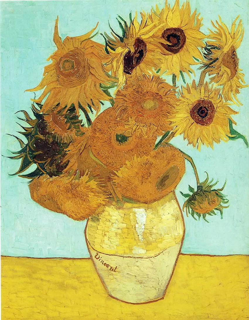 Still Life Vase With Twelve Sunflowers - Vincent Van Gogh HD phone wallpaper