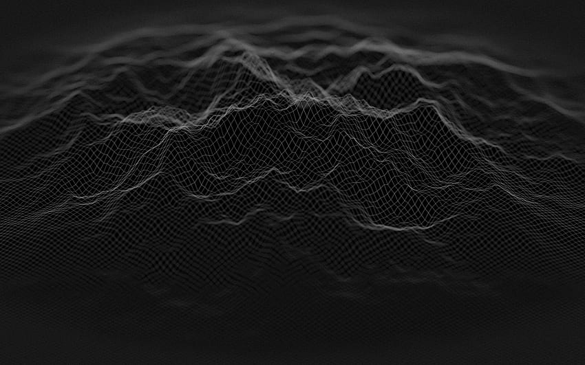 black abstract texture, waves texture, black, Noise HD wallpaper