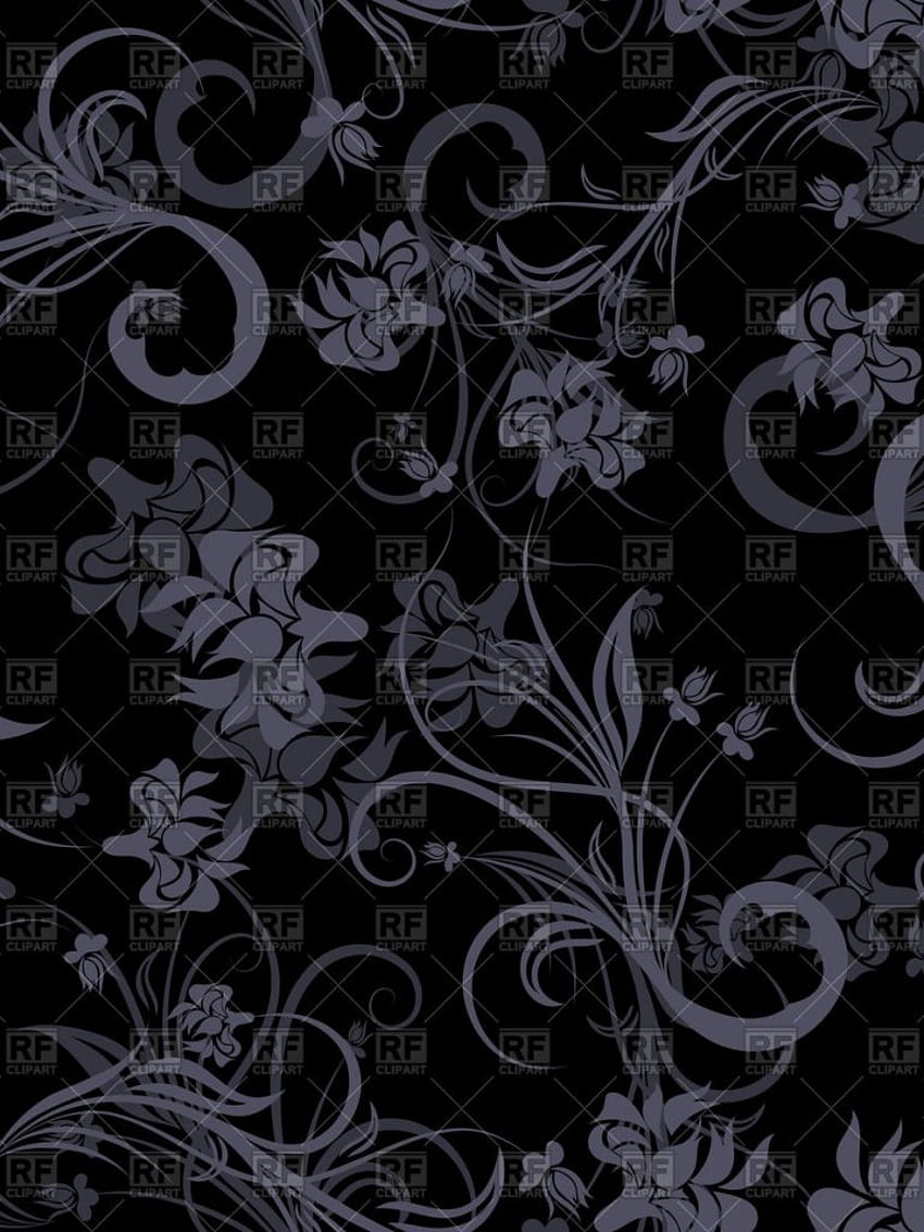 Black Vicorian Wallpaper Background Retro Floral Texture Stock Photo   Download Image Now  iStock