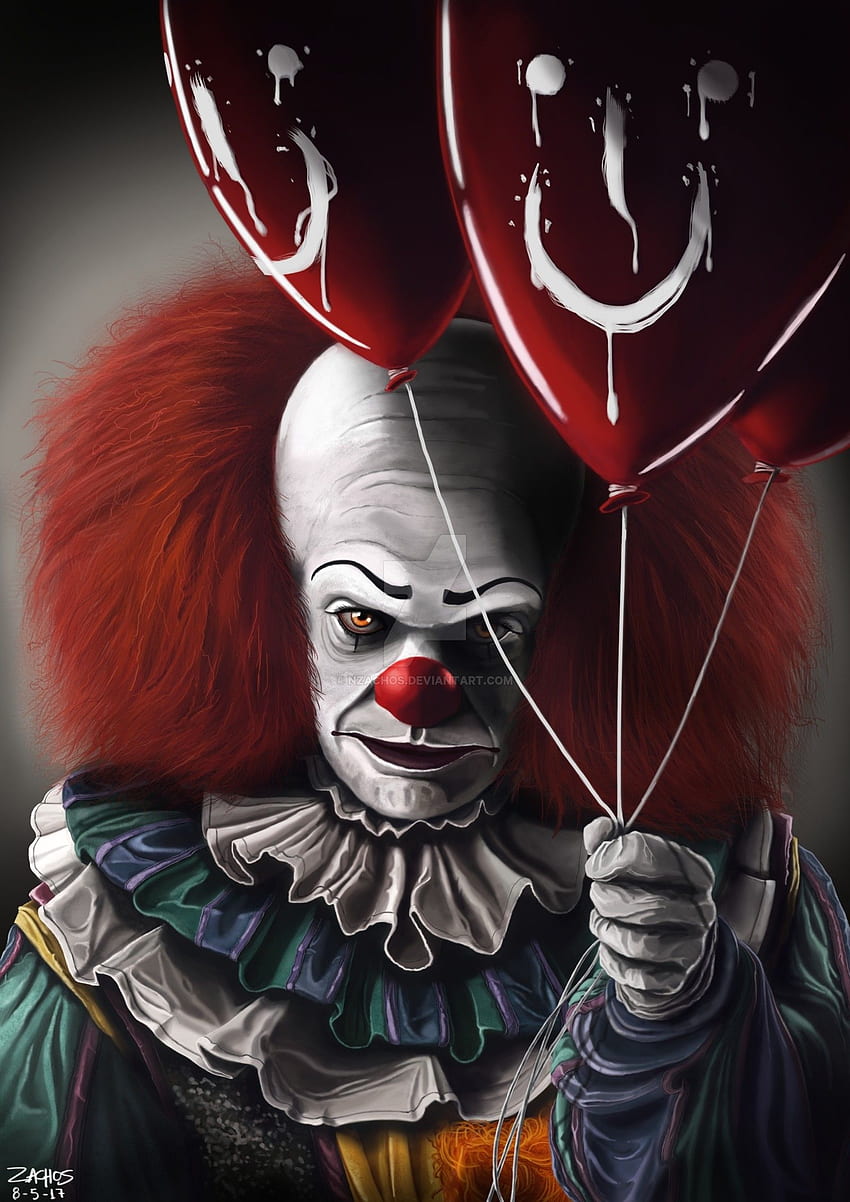 Gruseliger Clown, gruseliges Herz HD-Handy-Hintergrundbild