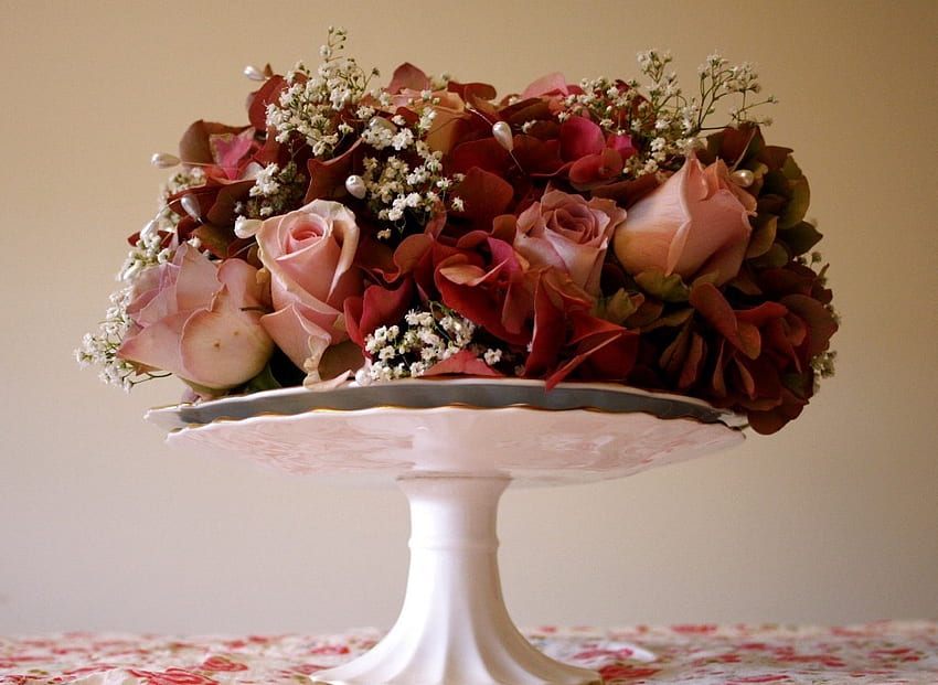Прекрасен букет (за Ясенка), нежност, букет, рози, ваза, цветя, красота, красив букет HD тапет