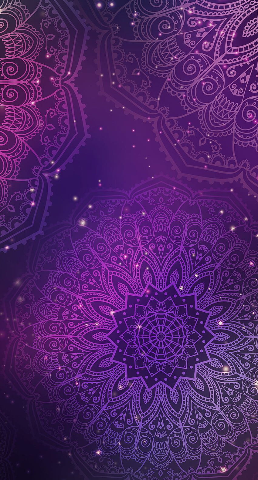 紫のペイズリー。 抽象的な背景、ペイズリー、マンダラ HD電話の壁紙
