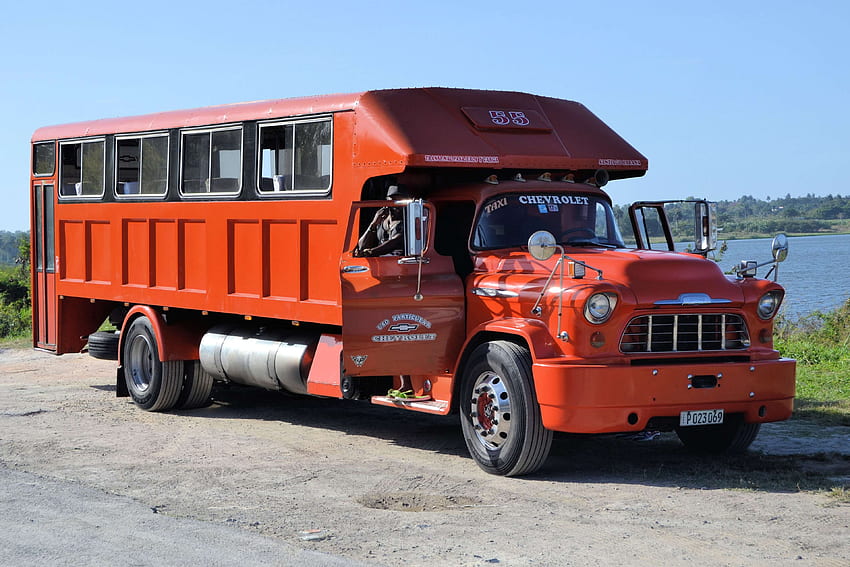 รถยนต์ เชฟโรเลต คิวบา oldtimer การขนส่งผู้โดยสาร สีแดง รถบรรทุก วอลล์เปเปอร์ HD