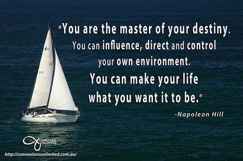 You're the master of your destiny!. Napoleon hill quotes, Napoleon hill, Positive mental attitude HD wallpaper