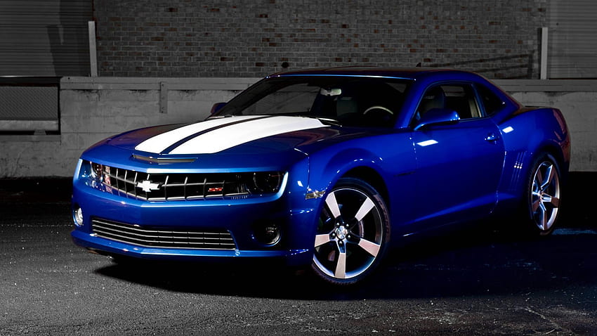 Blauer Chevrolet-Camaro HD-Hintergrundbild