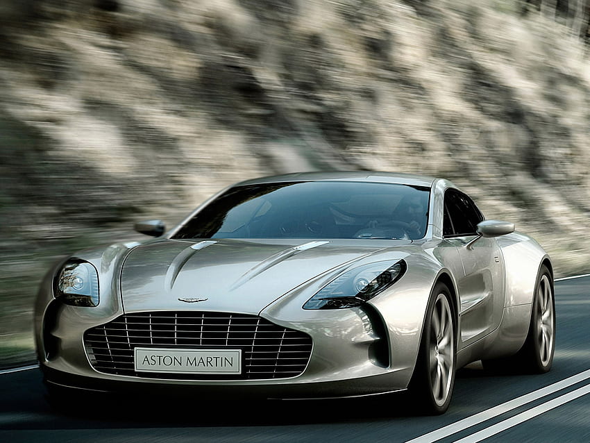 Aston Martin, Cars, Front View, Speed, Style, 2009, Metallic Gray, Grey Metallic, One-77 HD wallpaper