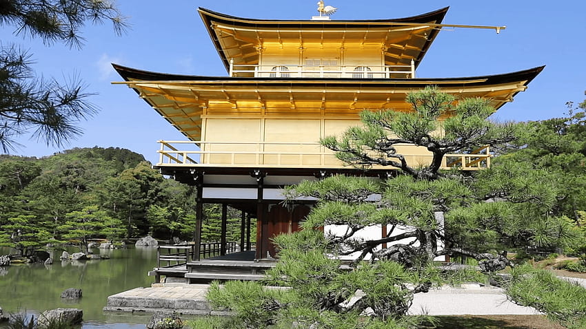 Front View Of Kinkaku Ji, Golden Pavilion, Famous Buddhist Temple HD wallpaper