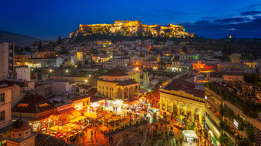Yunanistan Kent meydanı Atina Attika HD duvar kağıdı