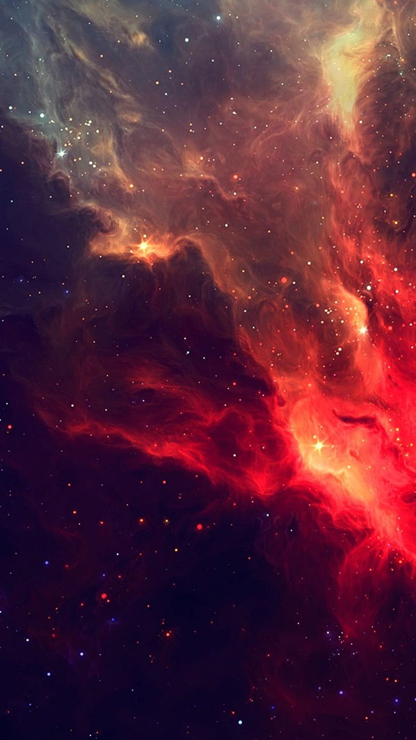 Meravigliosa nebulosa stellata brillante Spazio nuvoloso Sfondo del telefono HD