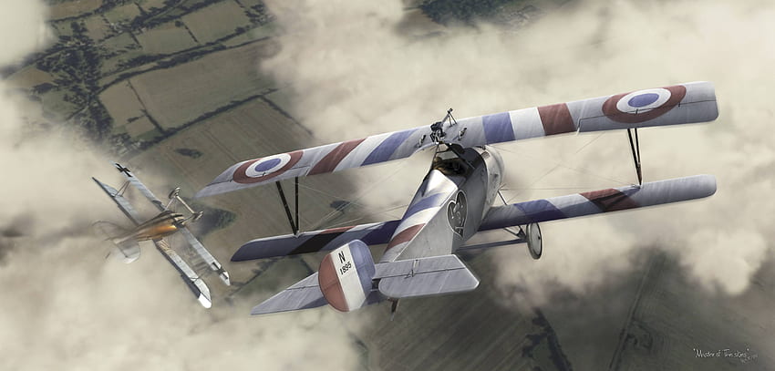 Биплан, самолет от Първата световна война HD тапет