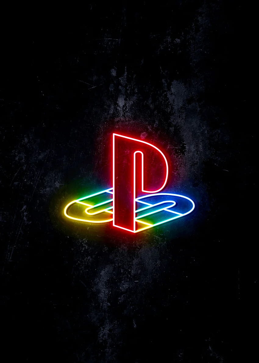 Metalowy plakat Playstation — projekty IMR. Rozłożyć. Tatuaż Playstation, neon iPhone'a, gra iPhone, logo Play Station Tapeta na telefon HD