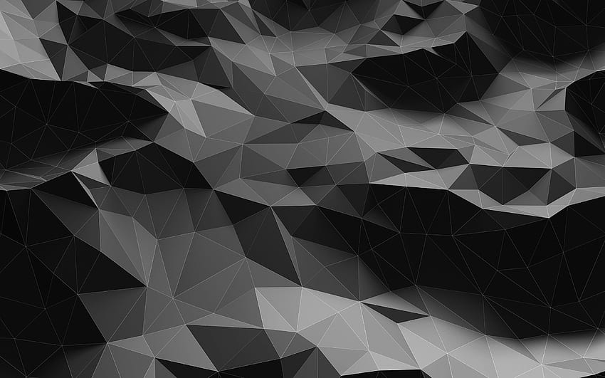 czarne geometryczne kształty, geometryczne wzory, faliste tło, figury 3D, czarne tło 3D, geometryczne tekstury 3D, tło z falami, tekstury fal z rozdzielczością. Wysoka jakość, czarny geometryczny Tapeta HD