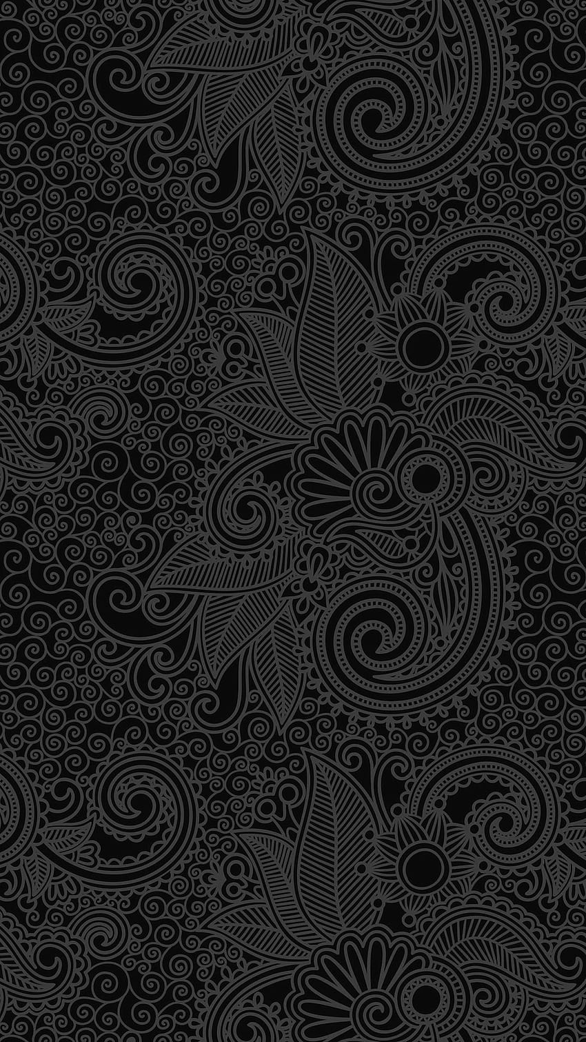 전화, 꽃 패턴에 대한 디자인 꽃 라인 어두운 패턴 HD 전화 배경 화면