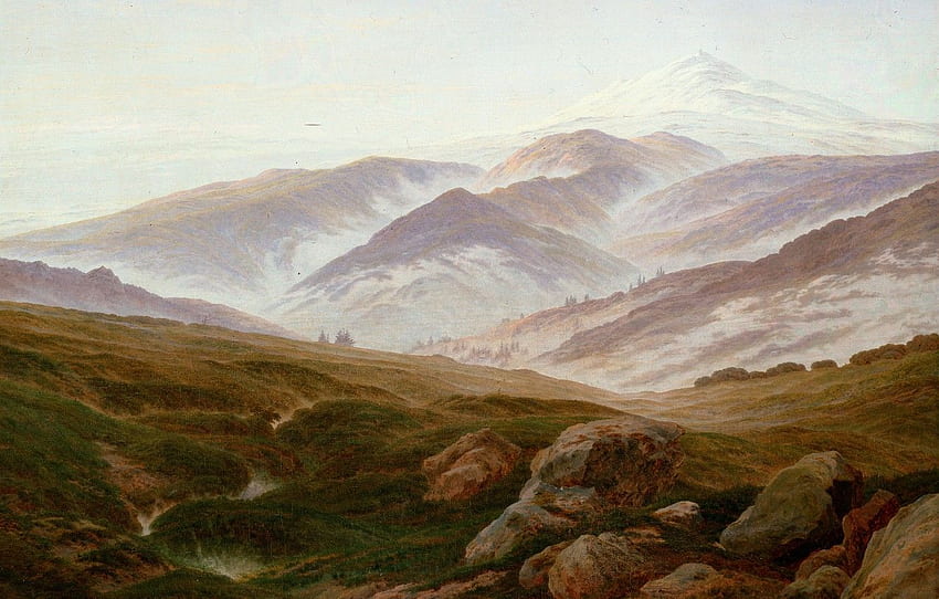 mountains, , Caspar David Friedrich, Memories Of HD wallpaper