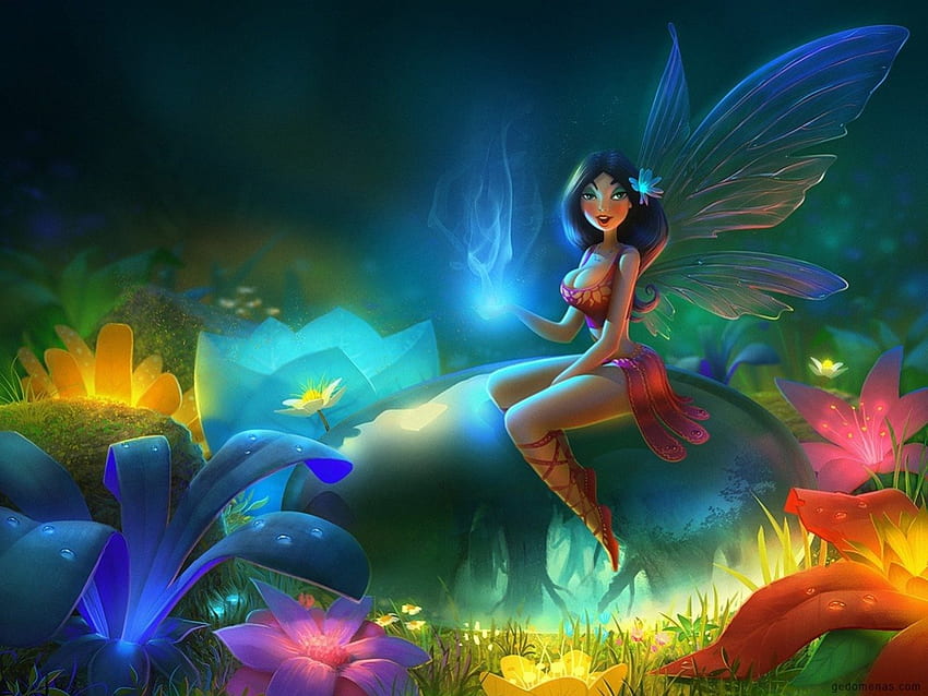 Colorful Fairy, Flowers, Magic, Colors, Fantasy, Female HD wallpaper