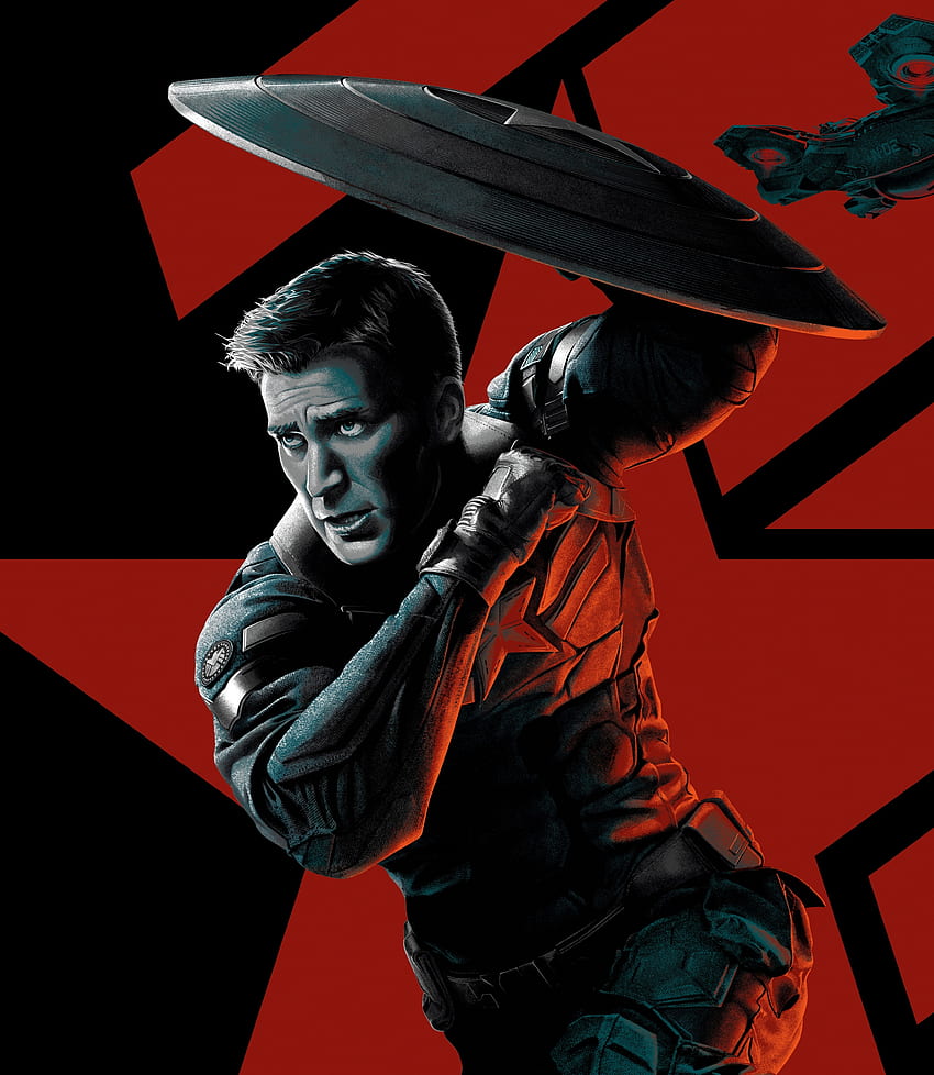 Captain America, Chris Evans, marvel comics, superhero, art HD phone wallpaper