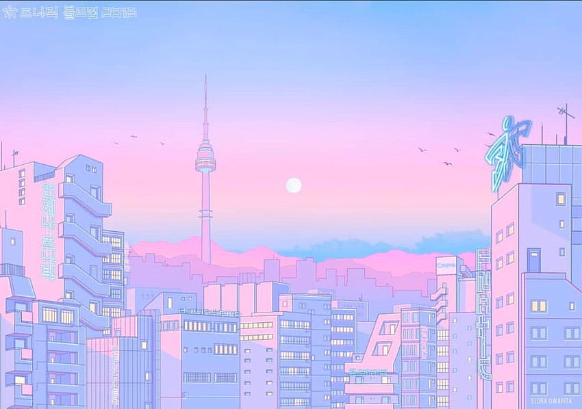 Retro Anime Aesthetic For Laptop - 애니메이션, 핑크 미학 90년대 애니메이션 HD 월페이퍼