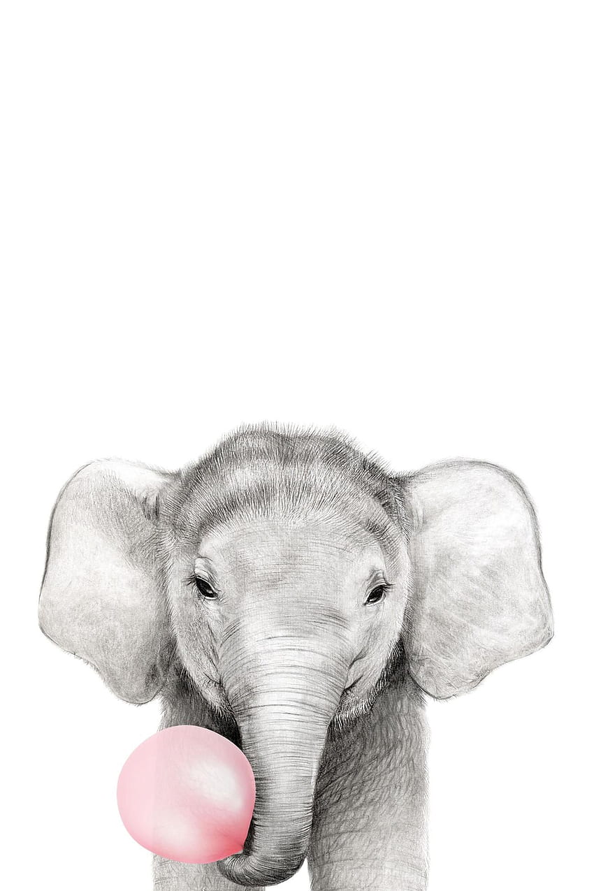 Słodkie zwierzęta, nadruk słonia Tapeta na telefon HD