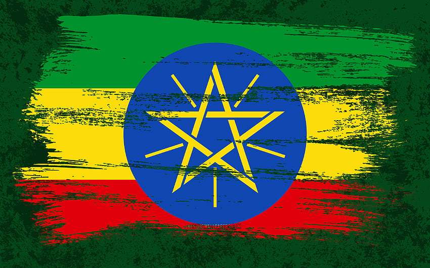 Flag of Ethiopia, grunge flags, African countries, national symbols, brush stroke, Ethiopian flag, grunge art, Ethiopia flag, Africa, Ethiopia for with resolution . High Quality HD wallpaper