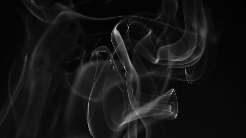 Smoke, white, wriggling, black background, abstract 16:9 background, Black  Smokey HD wallpaper | Pxfuel