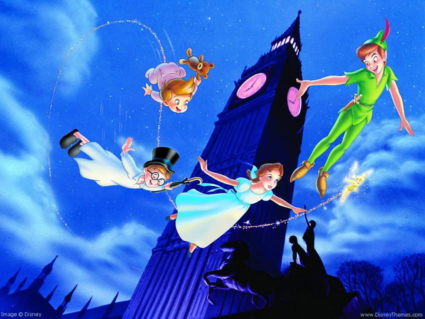 Volo di Peter Pan, cartone animato, animazione, film, walt disney, disney Sfondo HD