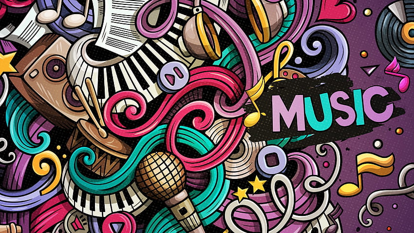 Seni Grafiti Musik Wallpaper HD