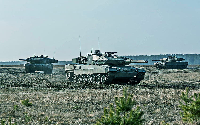 Leopard 2A7, tanques modernos alemanes, vertedero, ejército alemán, carros de combate, Leopard 2, Bundeswehr, Alemania con resolución . Alta calidad fondo de pantalla