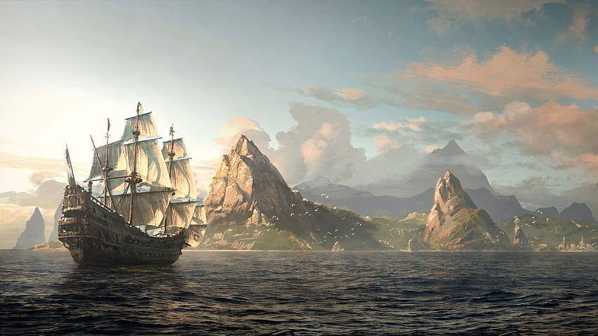 Пиратски кораб - , фон на пиратски кораб на прилеп, готини кораби HD тапет