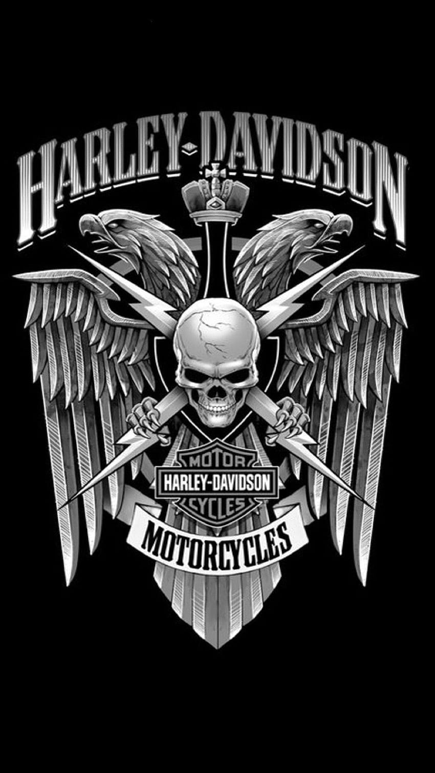 Harley Davidson, logotipo de Harley-Davidson fondo de pantalla del teléfono
