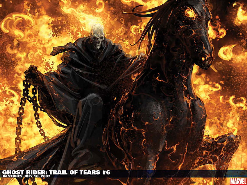 The Ghost Rider, pengendara hantu di atas kuda Wallpaper HD