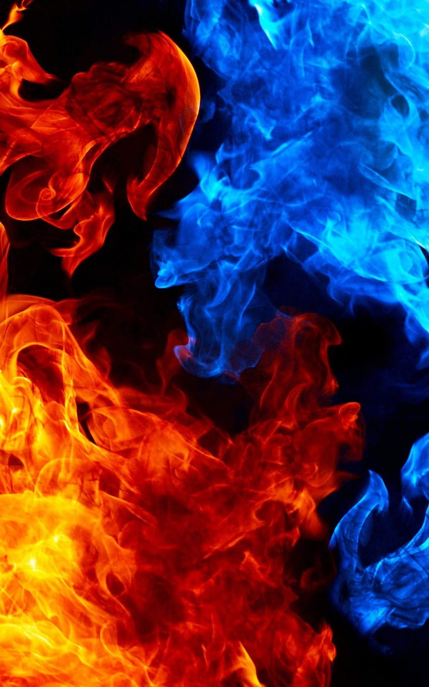Api Kindle Biru, Api Oranye wallpaper ponsel HD