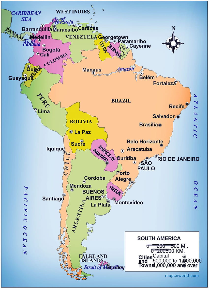 Karte von Südamerika - Südamerika-Karte -, Lateinamerika HD-Handy-Hintergrundbild